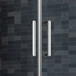 Merlyn Ionic Essence Framed Sliding Shower Door 1700mm - DWH04EH -Bliss Bath Shop m e merlyn dwh04eh close up handles