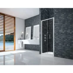 Merlyn Ionic Essence Framed Side Panel 900mm - DWH07E0 -Bliss Bath Shop m e merlyn dwh07e0 lifestyle