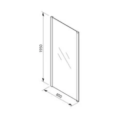 Merlyn 8 Series Frameless Hinged Bifold Side Panel 800mm - M82102 -Bliss Bath Shop merlyn m82102 dimensions