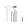 Merlyn 8 Series Framed Extension Profile 20mm - Chrome - M8EXT20 -Bliss Bath Shop merlyn m8ext20