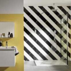 Merlyn 10 Series Shower Wall With Wall Profile & Stabilising Bar 1200mm - S10SW1200H -Bliss Bath Shop merlyn s10sw1200h