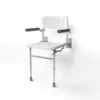 Nyma Pro Wall Mounted Shower Seat With Back, Arms & Legs - White - 130203/WH -Bliss Bath Shop n y nyma 130203 wh