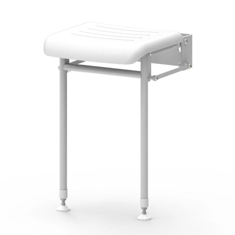 Nyma Pro Wall Mounted Compact Hinged Shower Seat With Legs & Padded Seat - White - 214/WH 3 Nyma Pro Wall Mounted Compact Hinged Shower Seat With Legs & Padded Seat - White - 214/WH