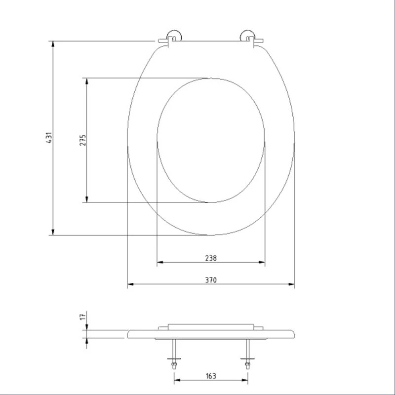 Nyma Pro Ring Only Toilet Seat With Pillar Hinge - Stainless Steel - White - 260015/WH 4 Nyma Pro Ring Only Toilet Seat With Pillar Hinge - Stainless Steel - White - 260015/WH - Image 2