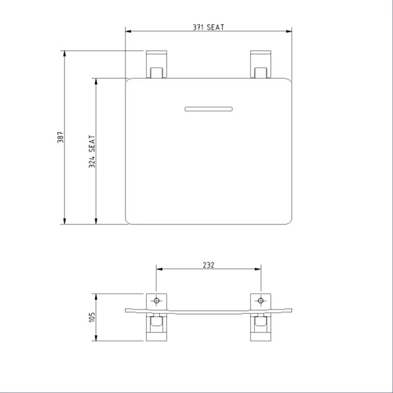 Nyma Style Contemporary Slimline Shower Seat - White - 331002/WH 4 Nyma Style Contemporary Slimline Shower Seat - White - 331002/WH - Image 2