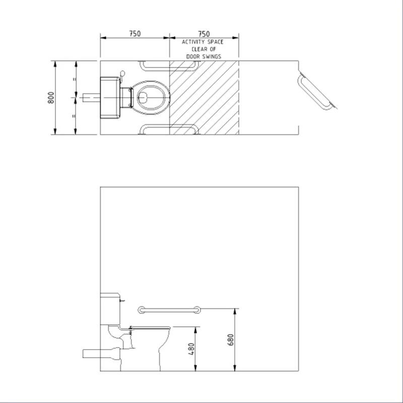 Nyma Pro Close Coupled Ambulant Doc M Pack For Toilet With Concealed Fixings - Steel - Grey - AMBCCC/GY 4 Nyma Pro Close Coupled Ambulant Doc M Pack For Toilet With Concealed Fixings - Steel - Grey - AMBCCC/GY - Image 2