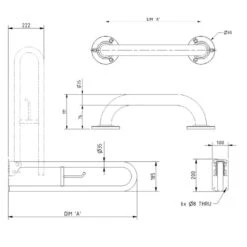 Nyma Pro Rail Only Doc M Pack For Toilet With Exposed Fixings - Steel - Grey - BCCDMT-0/GY 5 Nyma Pro Rail Only Doc M Pack For Toilet With Exposed Fixings - Steel - Grey - BCCDMT-0/GY -Bliss Bath Shop n y nyma bccdmt 0 gy 1