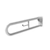 Nyma Pro Trombone Lift & Lock Hinged Support Rail With Toilet Roll Holder - 800mm - Steel - White - DDGR-B/WH -Bliss Bath Shop n y nyma ddgr b wh
