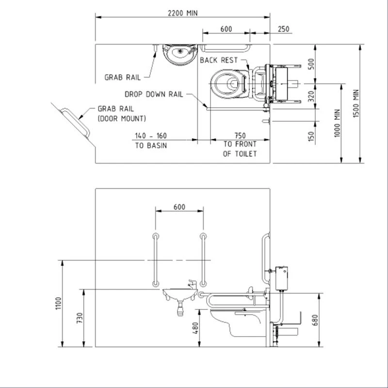 Nyma Care Wall Hung Doc M Pack For Toilet With Concealed Fixings - Polished Stainless Steel - DM830KCS/SP 4 Nyma Care Wall Hung Doc M Pack For Toilet With Concealed Fixings - Polished Stainless Steel - DM830KCS/SP - Image 2
