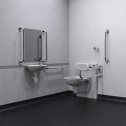 Nyma Care Wall Hung Doc M Pack For Toilet With Concealed Fixings - Polished Stainless Steel - DM830KCS/SP