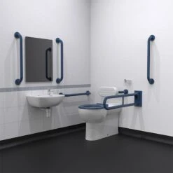 Nyma Care Premium Rimless Right Handed Back To Wall Doc M Pack For Toilet - Stainless Steel - Dark Blue - NY02-DM-33002-DB
