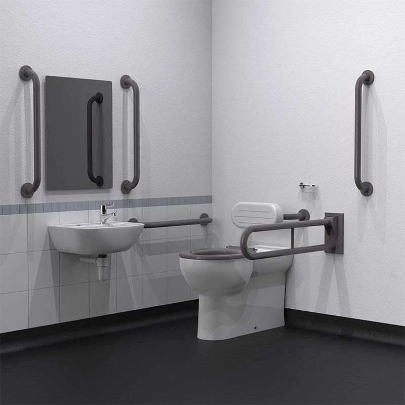 Nyma Care Premium Rimless Right Handed Back To Wall Doc M Pack For Toilet - Stainless Steel - Grey - NY02-DM-33002-GY 3 Nyma Care Premium Rimless Right Handed Back To Wall Doc M Pack For Toilet - Stainless Steel - Grey - NY02-DM-33002-GY