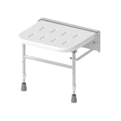 Nyma Care Premium Wall Mounted Shower Seat With Legs - White - SB-070/WH