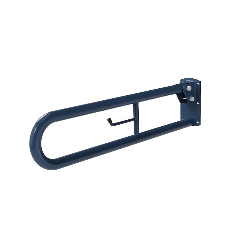 Nyma Pro Trombone Lift & Lock Hinged Support Rail With Toilet Roll Holder - 800mm - Steel - Dark Blue - DDGR-B/DB 3 Nyma Pro Trombone Lift & Lock Hinged Support Rail With Toilet Roll Holder - 800mm - Steel - Dark Blue - DDGR-B/DB