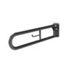 Nyma Pro Trombone Lift & Lock Hinged Support Rail With Toilet Roll Holder - 800mm - Steel - Grey - DDGR-B/GY