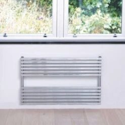 Towelrads Oxfordshire Horizontal Straight Heated Towel Rail 600x1000mm - Chrome - 120973