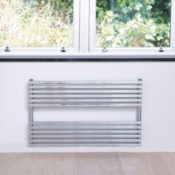 Towelrads Oxfordshire Horizontal Straight Heated Towel Rail 600x1000mm - White - 120974