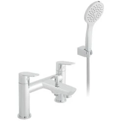 Vado Photon 2 Hole Bath Shower Mixer Deck Mounted With Shower Kit - Chrome - PHO-130+K-C/P