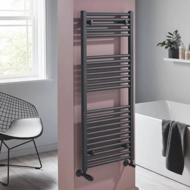 Towelrads Pisa Straight Heated Towel Rail 1600x500mm - Anthracite - 150008 3 Towelrads Pisa Straight Heated Towel Rail 1600x500mm - Anthracite - 150008