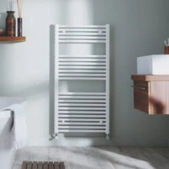 Towelrads Pisa Straight Heated Towel Rail 1800x600mm - White - 160016