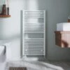 Towelrads Pisa Straight Heated Towel Rail 800x600mm - White - 160004 -Bliss Bath Shop pisa white straight 1 3