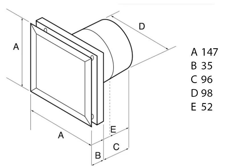Airflow QuietAir QT100T Extractor Fan With Timer - 9041260 6 Airflow QuietAir QT100T Extractor Fan With Timer - 9041260 - Image 4