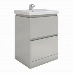 RAK Ceramics Resort Floor Standing 650mm Basin Unit - Grey - RAKRSTFSU65603