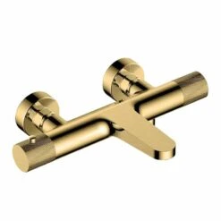 RAK Ceramics Amalfi Wall Mounted Exposed Thermostatic Bath Shower Mixer - Brushed Gold - RAKAMA3009G