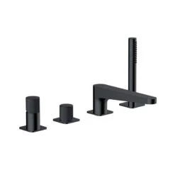 RAK Ceramics Amalfi 4 Hole Deck Mounted Bath Shower Mixer - Matt Black - RAKAMA3013B
