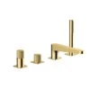RAK Ceramics Amalfi 4 Hole Deck Mounted Bath Shower Mixer - Brushed Gold - RAKAMA3013G -Bliss Bath Shop r a rakama3013g