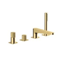 RAK Ceramics Amalfi 4 Hole Deck Mounted Bath Shower Mixer - Brushed Gold - RAKAMA3013G