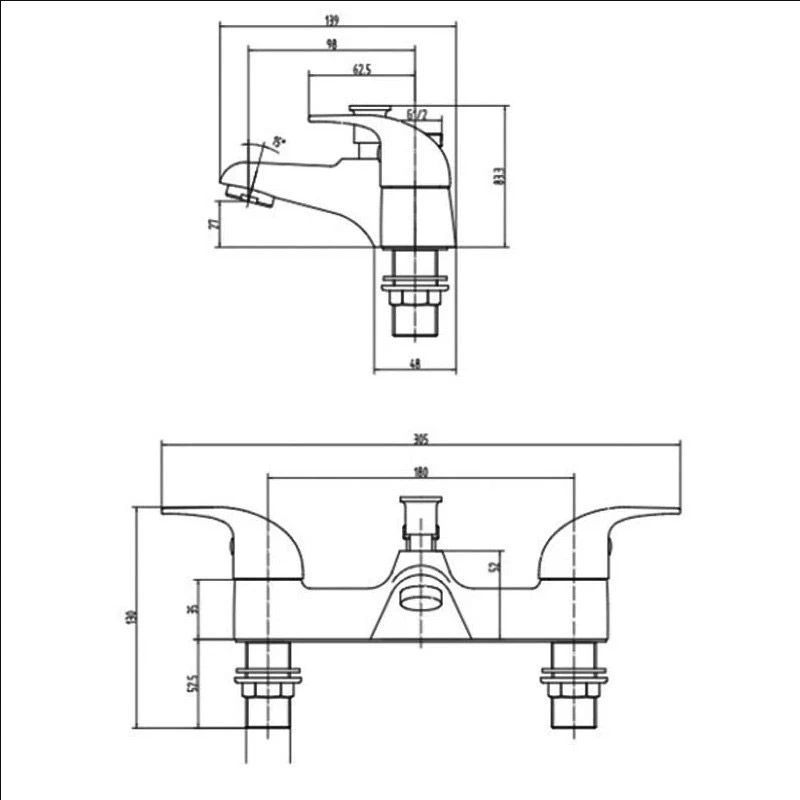 RAK Ceramics Basic Bath/Shower Mixer - RAKBAS3005 4 RAK Ceramics Basic Bath/Shower Mixer - RAKBAS3005 - Image 2