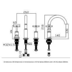 RAK Ceramics Ella 3 Hole Deck Mounted Bath Filler - Chrome - RAKELL3011 -Bliss Bath Shop r a rakell3011 1