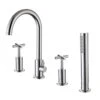 RAK Ceramics Ella 4 Hole Deck Mounted Bath Shower Mixer - Chrome - RAKELL3013 1 RAK Ceramics Ella 4 Hole Deck Mounted Bath Shower Mixer - Chrome - RAKELL3013 -Bliss Bath Shop r a rakell3013