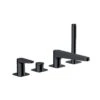 RAK Ceramics Ischia 4 Hole Deck Mounted Bath Shower Mixer - Matt Black - RAKISH3013B -Bliss Bath Shop r a rakish3013b