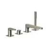 RAK Ceramics Ischia 4 Hole Deck Mounted Bath Shower Mixer - Brushed Nickel - RAKISH3013N -Bliss Bath Shop r a rakish3013n