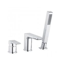 RAK Ceramics Moon 3 Hole Deck Mounted Bath Shower Mixer - Chrome - RAKMOO3012