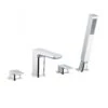 RAK Ceramics Moon 4 Hole Deck Mounted Bath Shower Mixer - Chrome - RAKMOO3013 -Bliss Bath Shop r a rakmoo3013
