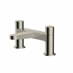 RAK Ceramics Petit Round Deck Bath Filler - Brushed Nickel - RAKPER3004N
