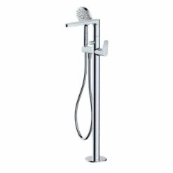 RAK Ceramics Petit Round Floor Standing Bath Shower Mixer - Chrome - RAKPER3014C