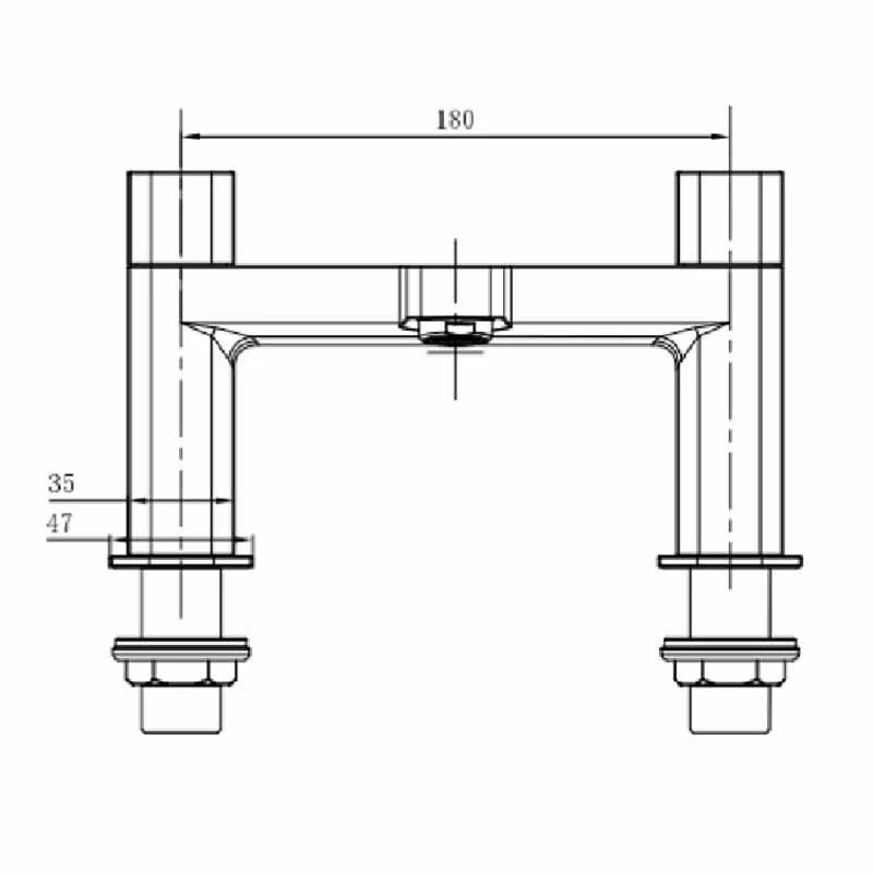 RAK Ceramics Petit Square Deck Bath Filler - Chrome - RAKPES3004C 4 RAK Ceramics Petit Square Deck Bath Filler - Chrome - RAKPES3004C - Image 2