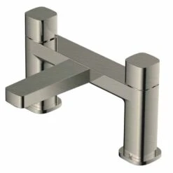 RAK Ceramics Petit Square Deck Bath Filler - Brushed Nickel - RAKPES3004N