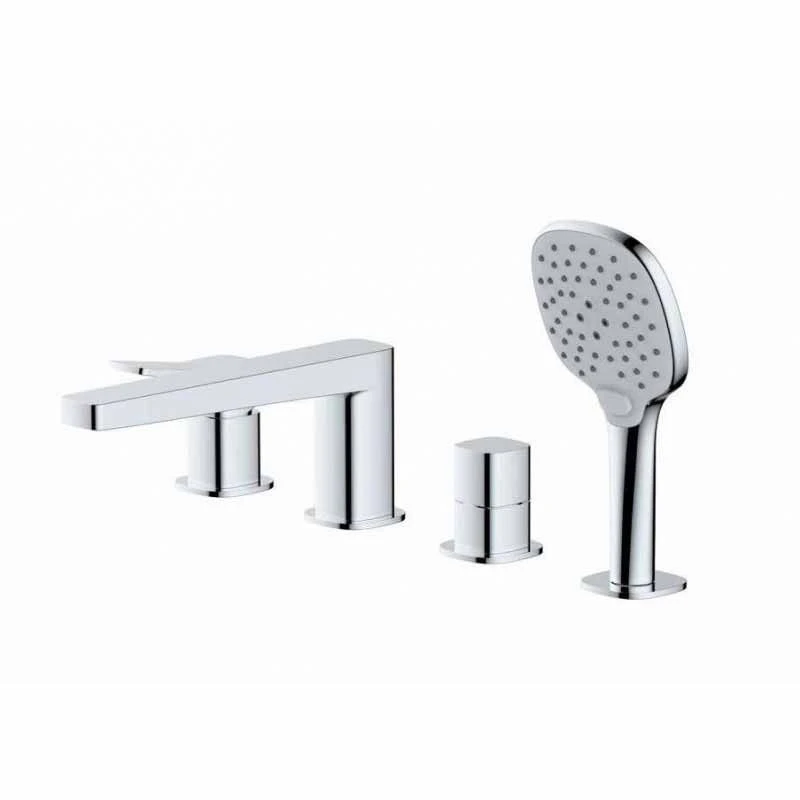 RAK Ceramics Petit Square 4 Hole Deck Mounted Bath Shower Mixer - Chrome - RAKPES3013C 3 RAK Ceramics Petit Square 4 Hole Deck Mounted Bath Shower Mixer - Chrome - RAKPES3013C