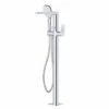 RAK Ceramics Petit Square Floor Standing Bath Shower Mixer - Chrome - RAKPES3014C