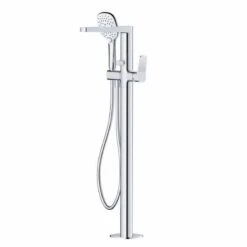 RAK Ceramics Petit Square Floor Standing Bath Shower Mixer - Chrome - RAKPES3014C