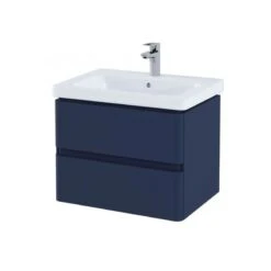 RAK Ceramics Resort Basin Unit With Double Draw - Matt Denim Blue - RAKRSTWBU65604