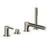 RAK Ceramics Sorrento 4 Hole Deck Mounted Bath/Shower Mixer - Brushed Nickel - RAKSOR3013N