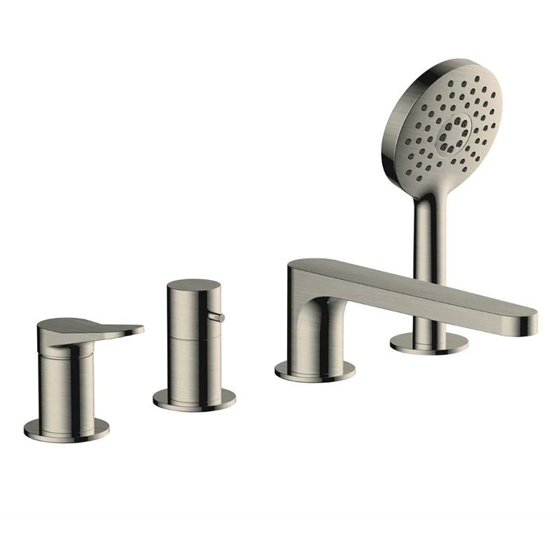 RAK Ceramics Petit Round 4 Hole Deck Mounted Bath Shower Mixer - Brushed Nickel - RAKPER3013N 3 RAK Ceramics Petit Round 4 Hole Deck Mounted Bath Shower Mixer - Brushed Nickel - RAKPER3013N