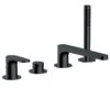 RAK Ceramics Portofino 4 Hole Deck Mounted Bath Shower Mixer - Matt Black - RAKPOR3013B -Bliss Bath Shop rakpor3013b