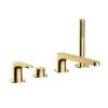 RAK Ceramics Portofino 4 Hole Deck Mounted Bath Shower Mixer - Brushed Gold - RAKPOR3013G -Bliss Bath Shop rakpor3013g